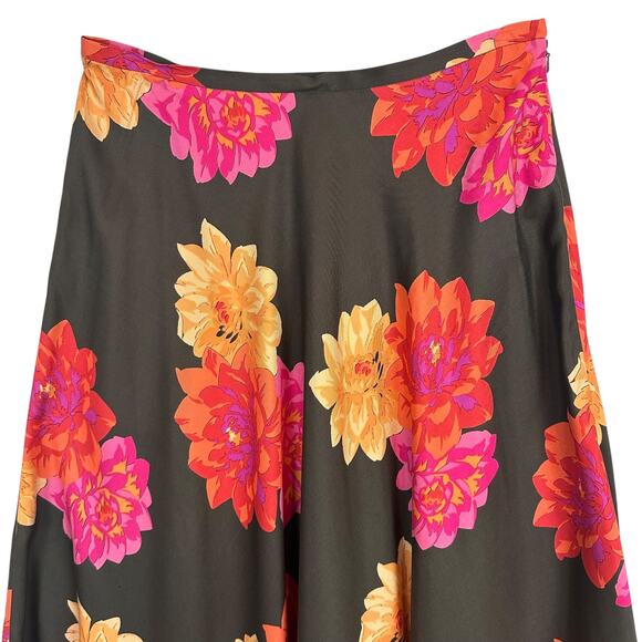 Vintage Jones NY 100%‎ Silk Garden Party Floral Blouse & Midi Skirt Set Womens 8 - Picture 9 of 14